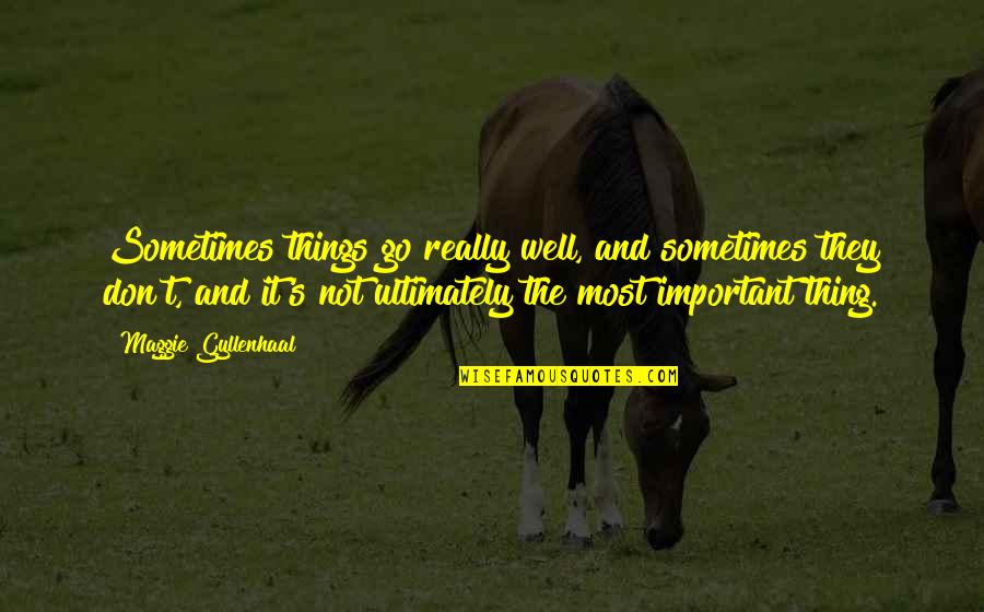 Go Well Quotes By Maggie Gyllenhaal: Sometimes things go really well, and sometimes they