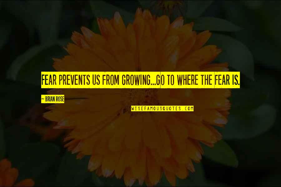 Go Where You Fear To Go Quotes By Brian Rose: Fear prevents us from growing...go to where the
