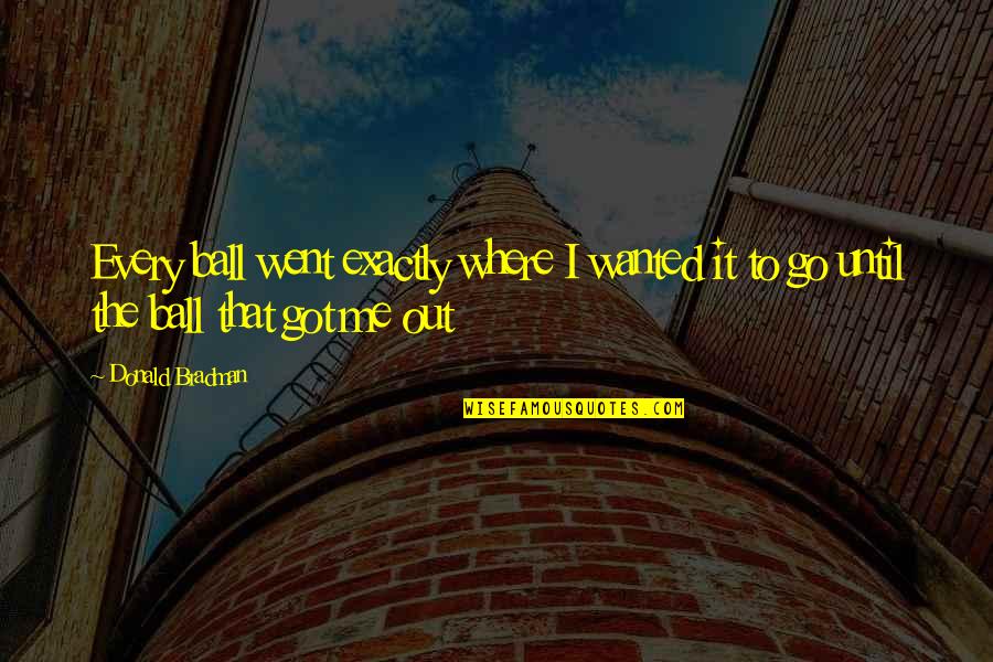 Go Where Your Wanted Quotes By Donald Bradman: Every ball went exactly where I wanted it