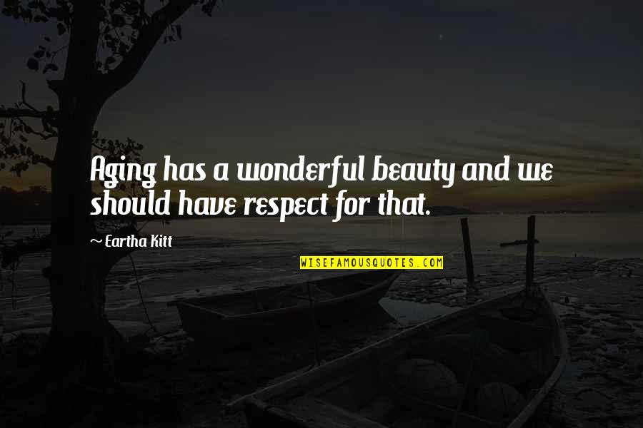 Goacher Sails Quotes By Eartha Kitt: Aging has a wonderful beauty and we should
