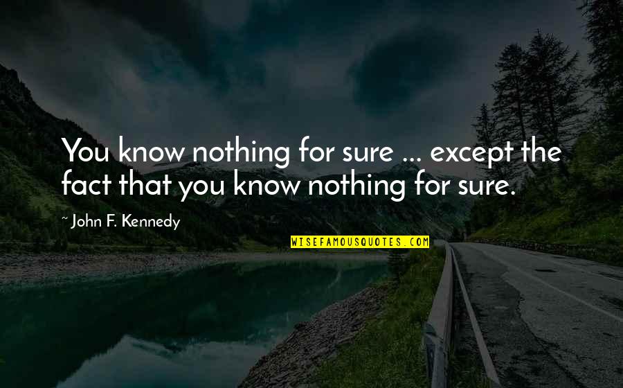 Goal 12 Quotes By John F. Kennedy: You know nothing for sure ... except the