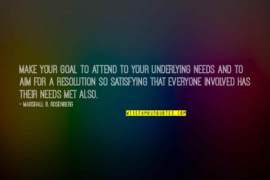 Goal Aim Quotes By Marshall B. Rosenberg: Make your goal to attend to your underlying Goal Aim Quotes By Marshall B. Rosenberg: Make your goal to attend to your underlying