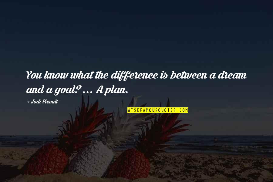 Goal And Plan Quotes By Jodi Picoult: You know what the difference is between a