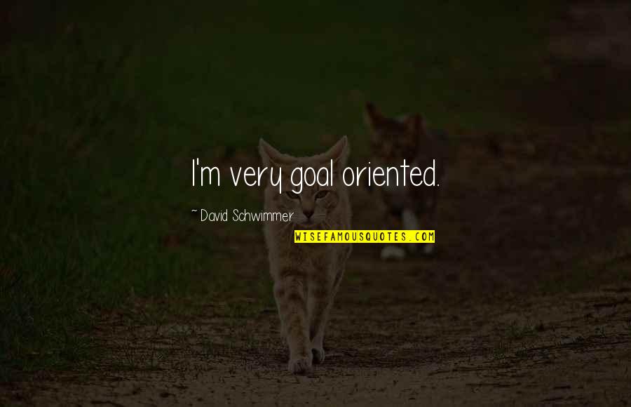 Goal Oriented Quotes By David Schwimmer: I'm very goal oriented.