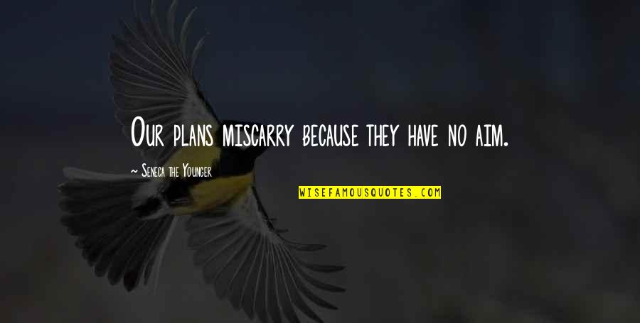 Goal Planning Quotes By Seneca The Younger: Our plans miscarry because they have no aim.