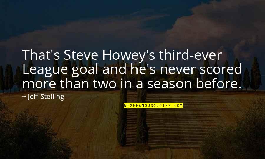 Goal" Quotes By Jeff Stelling: That's Steve Howey's third-ever League goal and he's Goal" Quotes By Jeff Stelling: That's Steve Howey's third-ever League goal and he's
