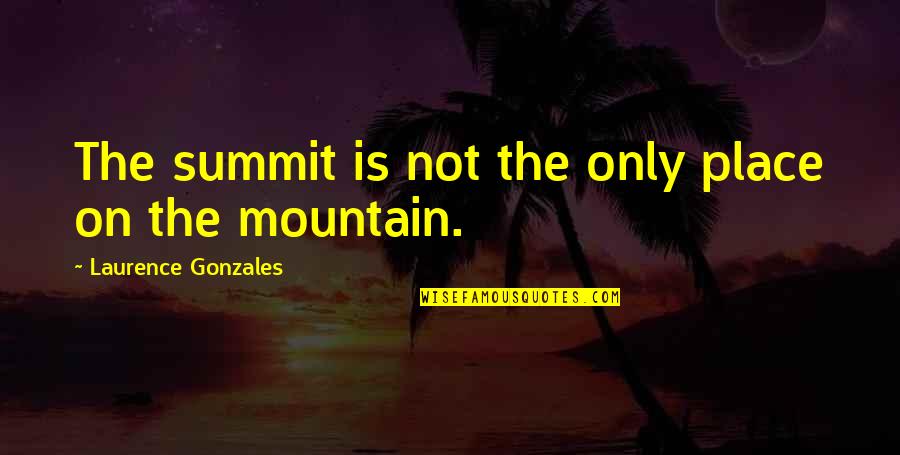 Goal Setting Short Quotes By Laurence Gonzales: The summit is not the only place on