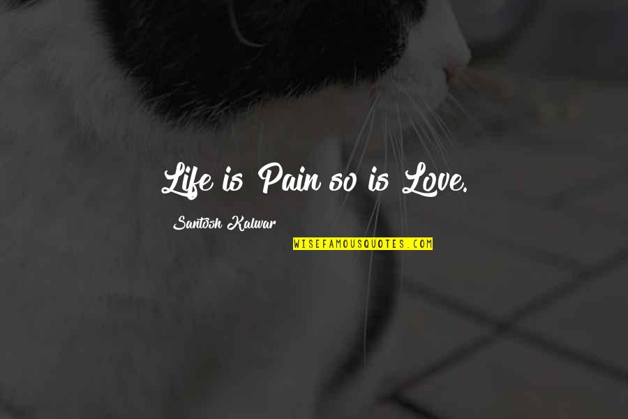Goalkeeping Academy Quotes By Santosh Kalwar: Life is Pain so is Love.