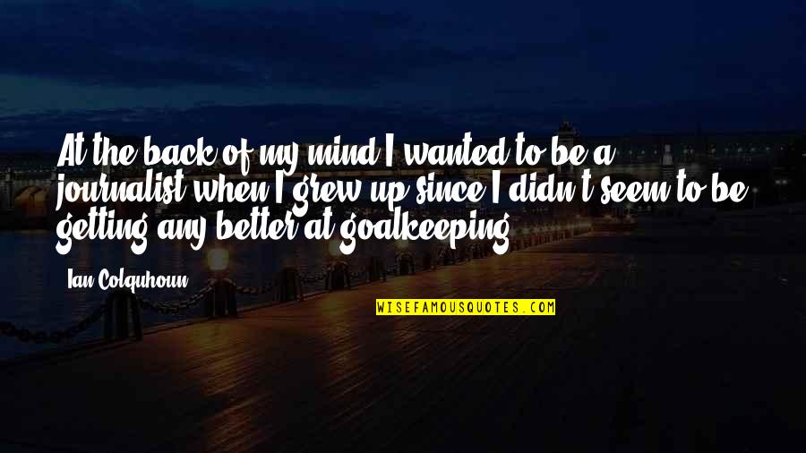 Goalkeeping Quotes By Ian Colquhoun: At the back of my mind I wanted