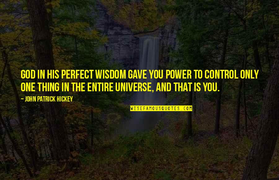 Goals And Achievement Quotes By John Patrick Hickey: God in His perfect wisdom gave you power