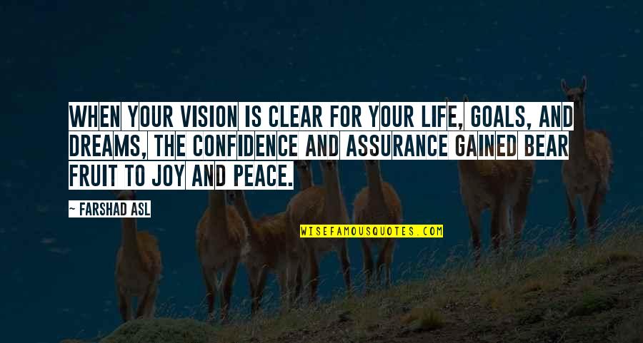 Goals And Dreams In Life Quotes By Farshad Asl: When your vision is clear for your life,
