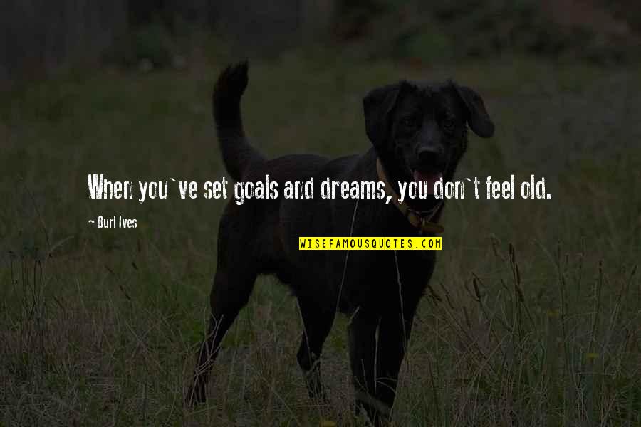 Goals And Dreams Quotes By Burl Ives: When you've set goals and dreams, you don't