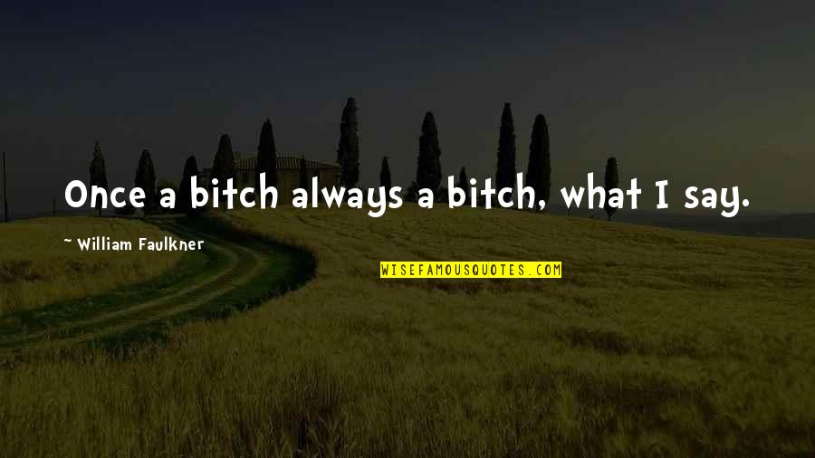 Goals And Endeavor Quotes By William Faulkner: Once a bitch always a bitch, what I Goals And Endeavor Quotes By William Faulkner: Once a bitch always a bitch, what I