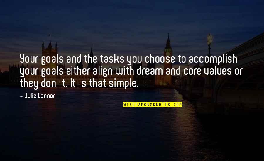 Goals And Quotes By Julie Connor: Your goals and the tasks you choose to