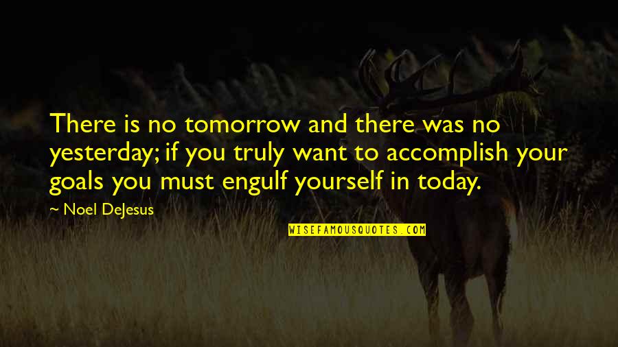 Goals And Quotes By Noel DeJesus: There is no tomorrow and there was no