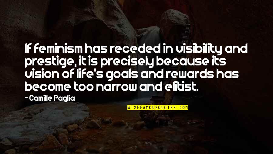 Goals And Vision Quotes By Camille Paglia: If feminism has receded in visibility and prestige,