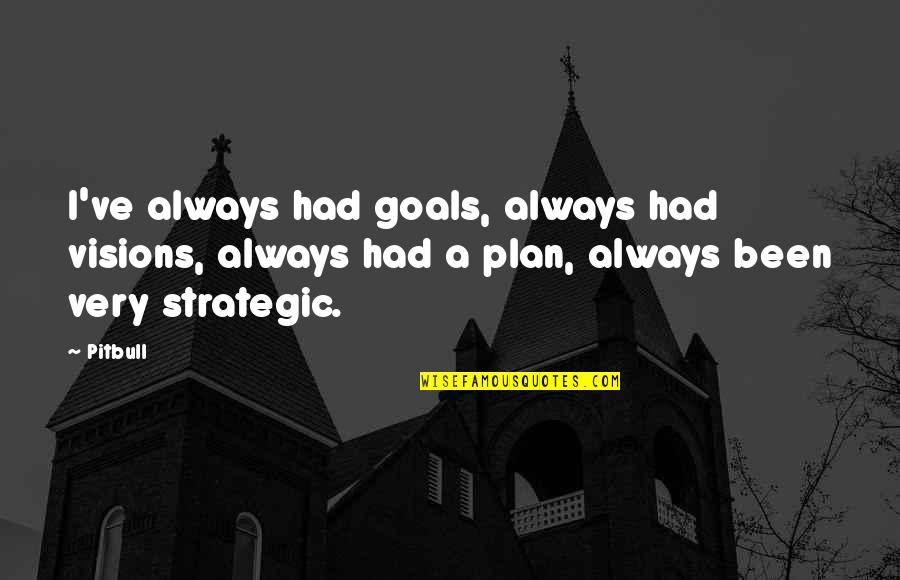 Goals And Visions Quotes By Pitbull: I've always had goals, always had visions, always