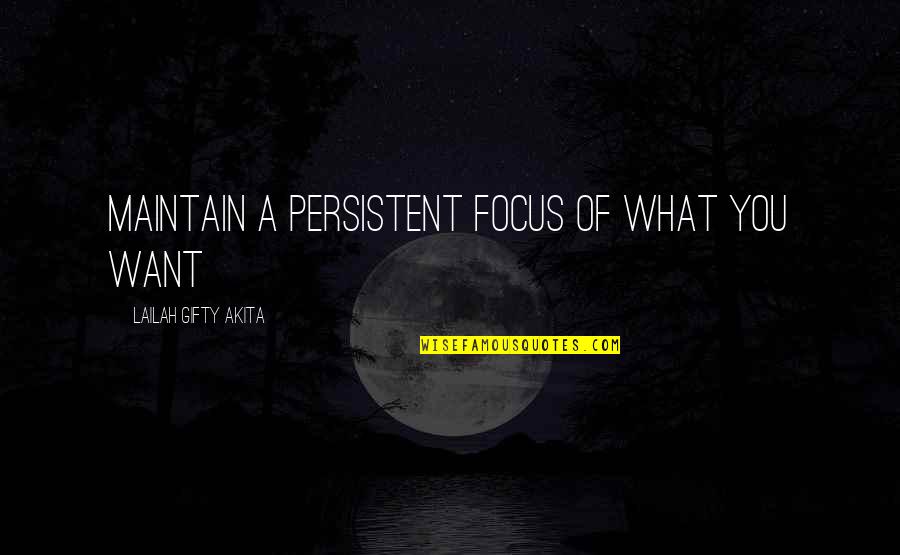 Goals And Wishes Quotes By Lailah Gifty Akita: Maintain a persistent focus of what you want
