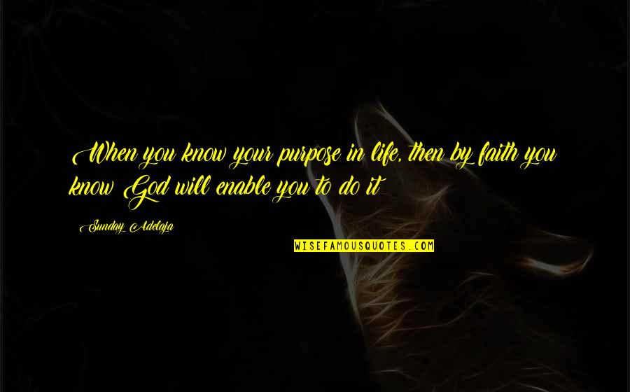 Goals In Life Quotes By Sunday Adelaja: When you know your purpose in life, then