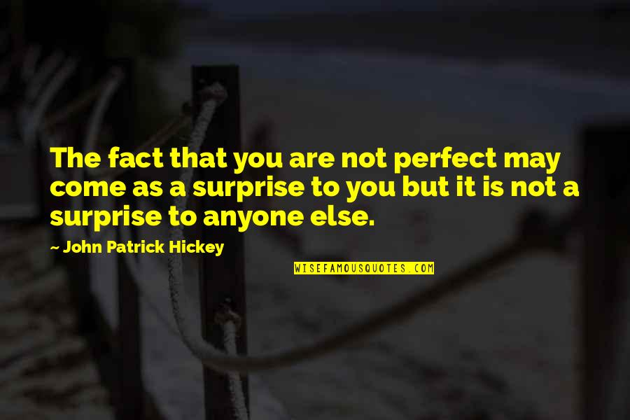 Goals Setting Quotes By John Patrick Hickey: The fact that you are not perfect may