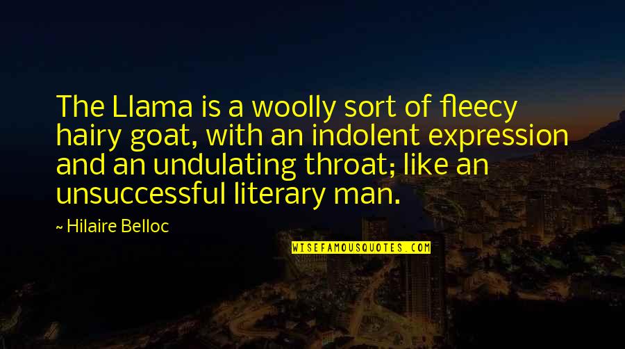 Goat Man Quotes By Hilaire Belloc: The Llama is a woolly sort of fleecy