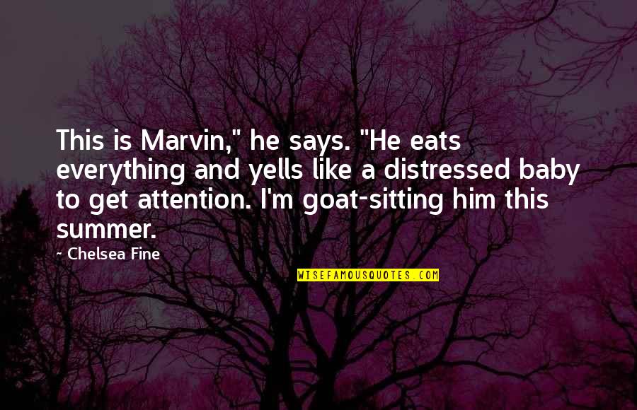 Goat Sitting Quotes By Chelsea Fine: This is Marvin," he says. "He eats everything
