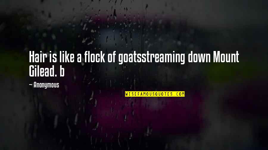 Goatsstreaming Quotes By Anonymous: Hair is like a flock of goatsstreaming down