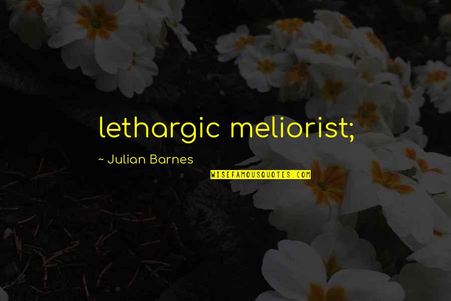 Gobhann Quotes By Julian Barnes: lethargic meliorist;