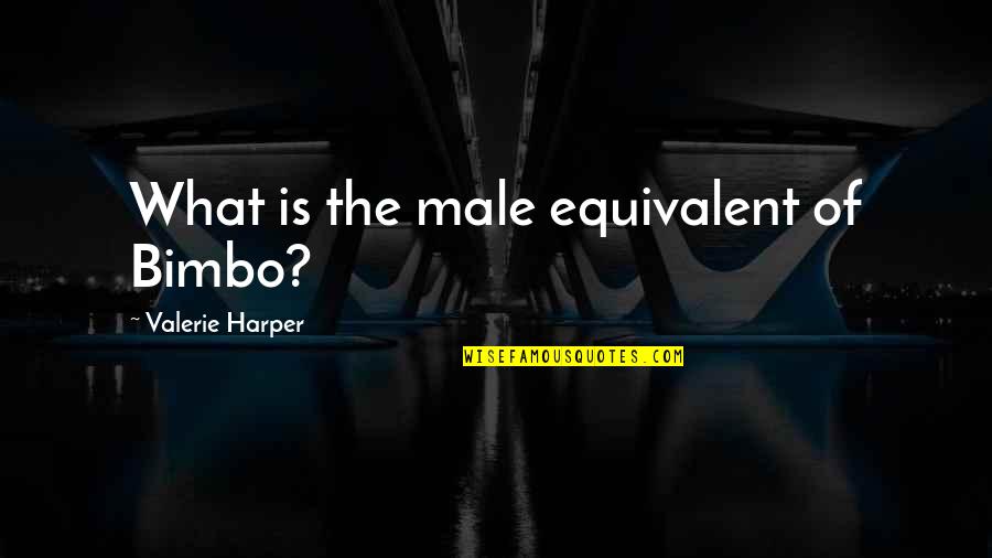 Gobinday Quotes By Valerie Harper: What is the male equivalent of Bimbo?