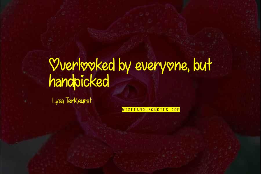 Gobslapped Quotes By Lysa TerKeurst: Overlooked by everyone, but handpicked
