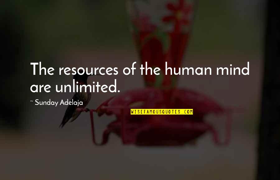Gochenauer Kennels Quotes By Sunday Adelaja: The resources of the human mind are unlimited. Gochenauer Kennels Quotes By Sunday Adelaja: The resources of the human mind are unlimited.