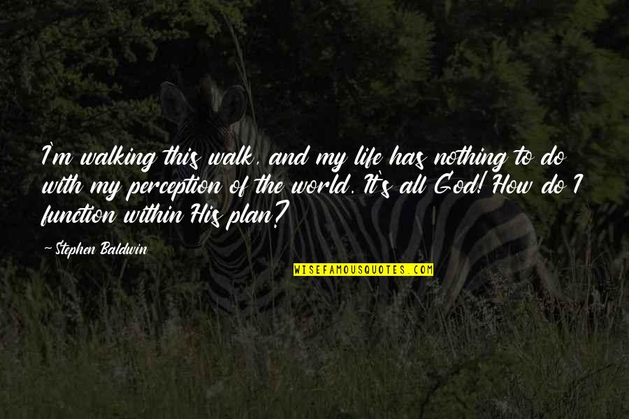 God And His Plan Quotes By Stephen Baldwin: I'm walking this walk, and my life has