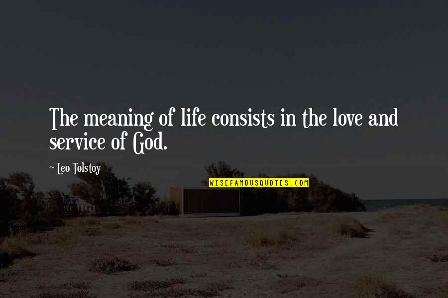 God And Its Meaning Quotes By Leo Tolstoy: The meaning of life consists in the love