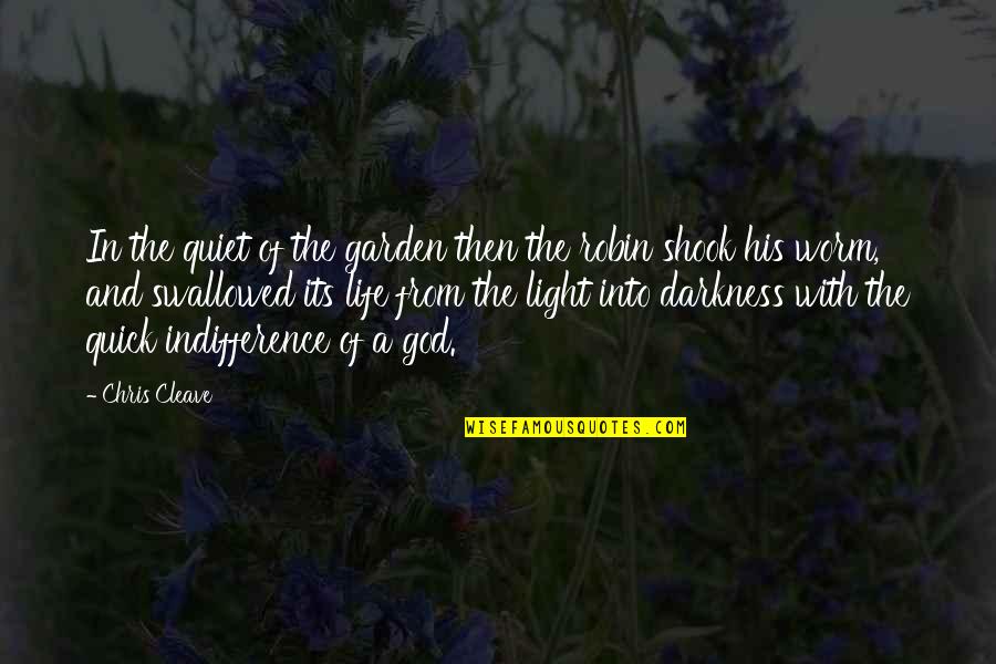 God And Light Quotes By Chris Cleave: In the quiet of the garden then the God And Light Quotes By Chris Cleave: In the quiet of the garden then the