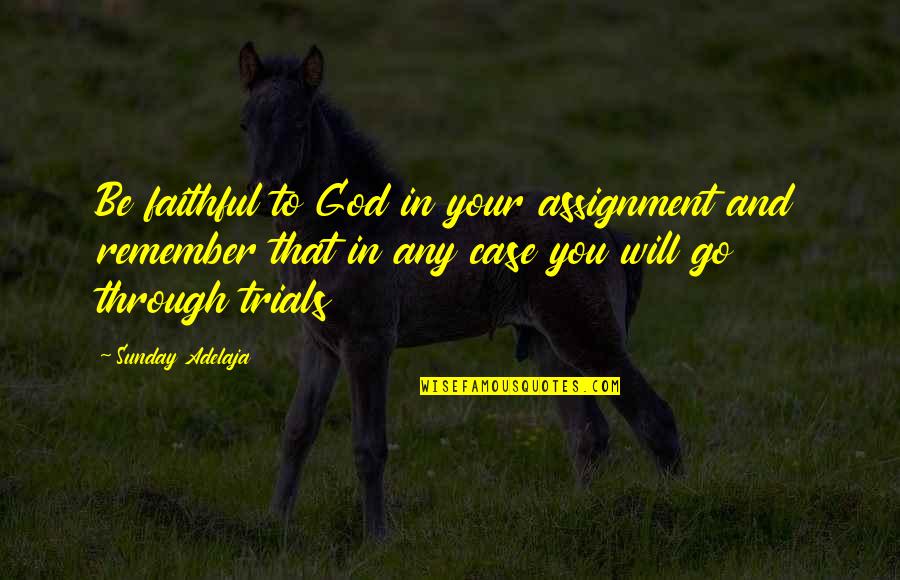 God And Purpose Quotes By Sunday Adelaja: Be faithful to God in your assignment and God And Purpose Quotes By Sunday Adelaja: Be faithful to God in your assignment and