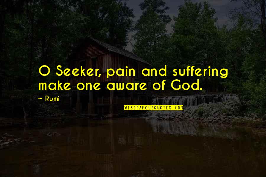 God And Suffering Quotes By Rumi: O Seeker, pain and suffering make one aware