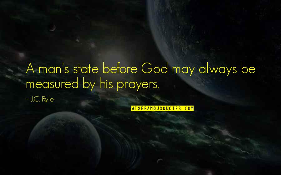 God And The State Quotes By J.C. Ryle: A man's state before God may always be