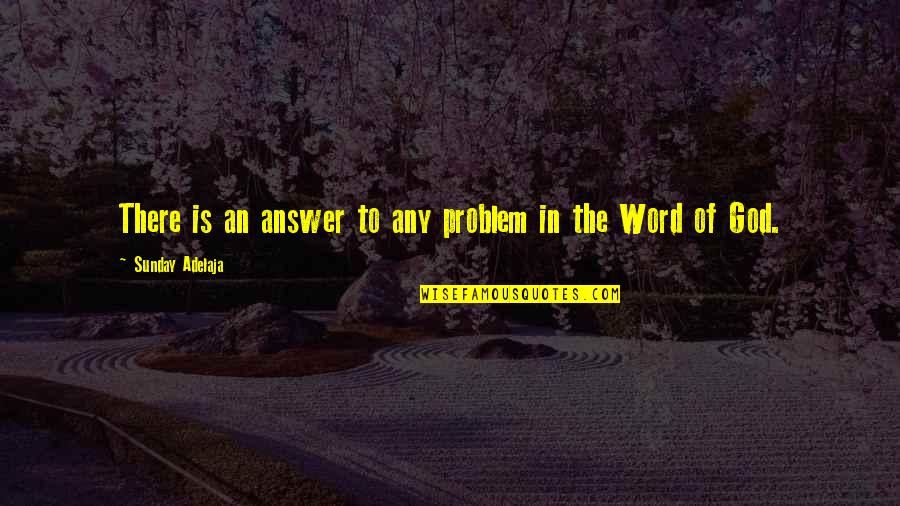 God Answer Quotes By Sunday Adelaja: There is an answer to any problem in