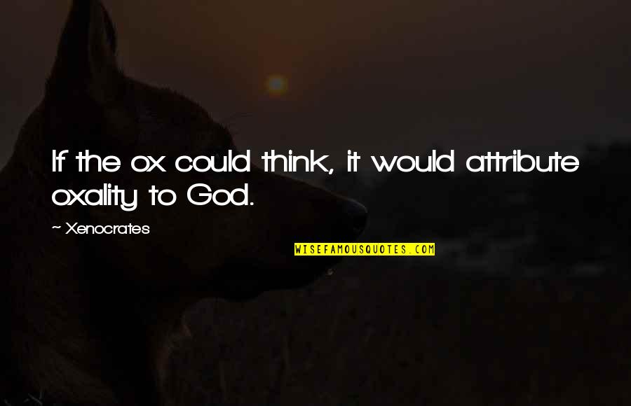 God Attributes Quotes By Xenocrates: If the ox could think, it would attribute