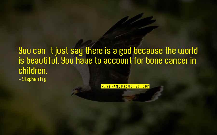God Beautiful World Quotes By Stephen Fry: You can't just say there is a god