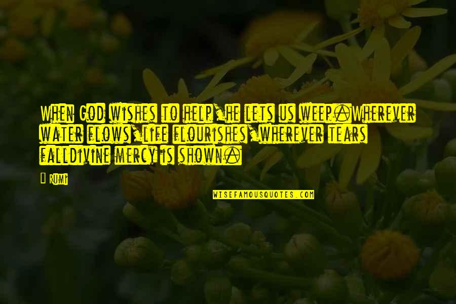 God Best Wishes Quotes By Rumi: When God wishes to help,he lets us weep.Wherever