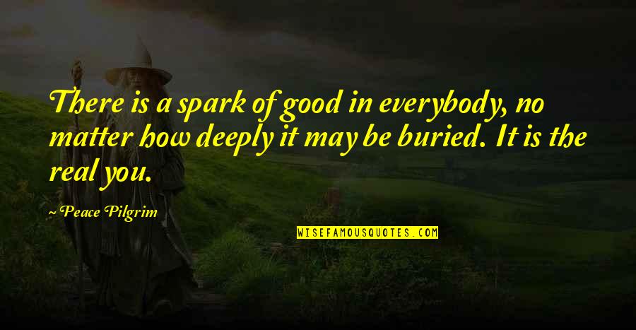 God Blends Broken Homes Quotes By Peace Pilgrim: There is a spark of good in everybody, God Blends Broken Homes Quotes By Peace Pilgrim: There is a spark of good in everybody,
