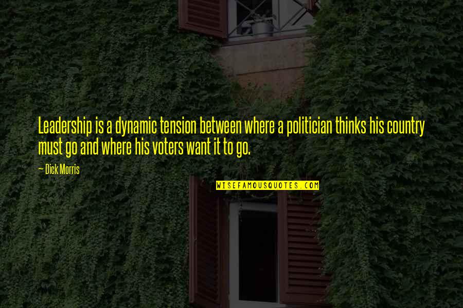 God Bless Picture Quotes By Dick Morris: Leadership is a dynamic tension between where a