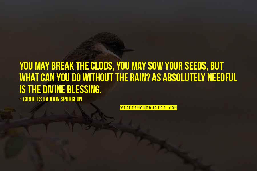 God Blessing Quotes By Charles Haddon Spurgeon: You may break the clods, you may sow