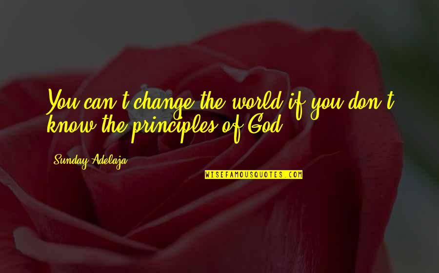 God Can Change Quotes By Sunday Adelaja: You can't change the world if you don't