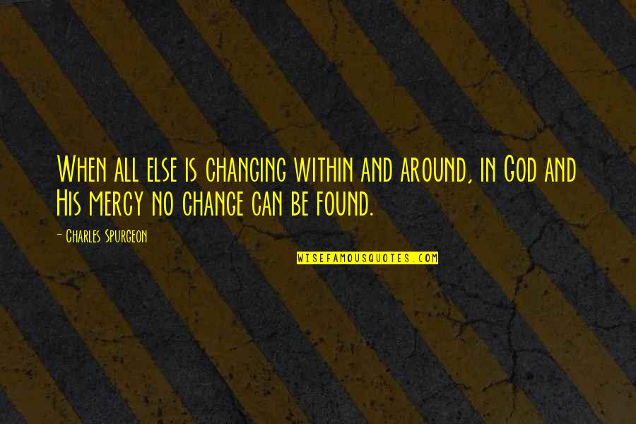 God Changing Us Quotes By Charles Spurgeon: When all else is changing within and around, God Changing Us Quotes By Charles Spurgeon: When all else is changing within and around,