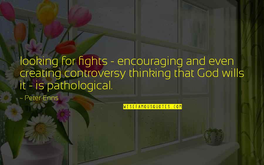 God Creating Us Quotes By Peter Enns: looking for fights - encouraging and even creating