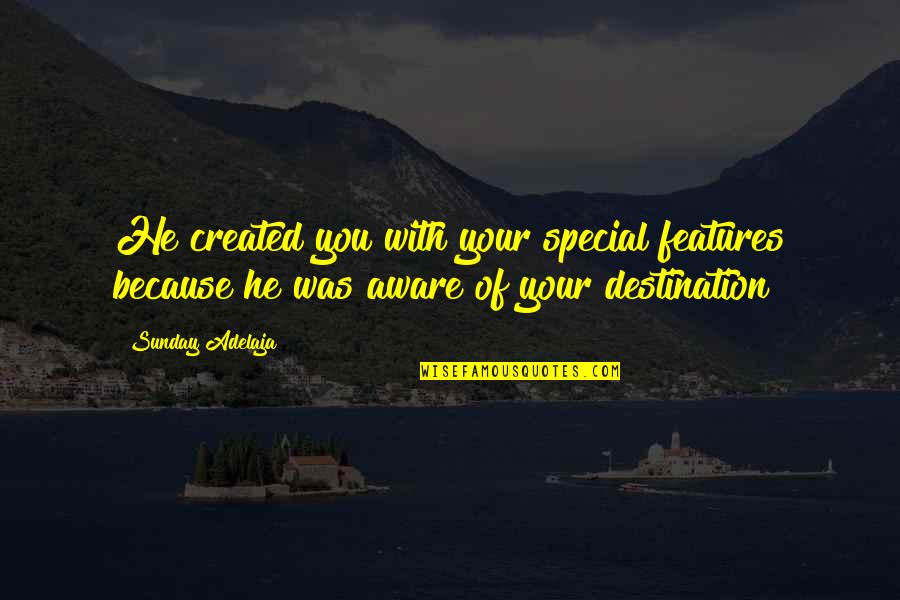 God Creation Quotes By Sunday Adelaja: He created you with your special features because