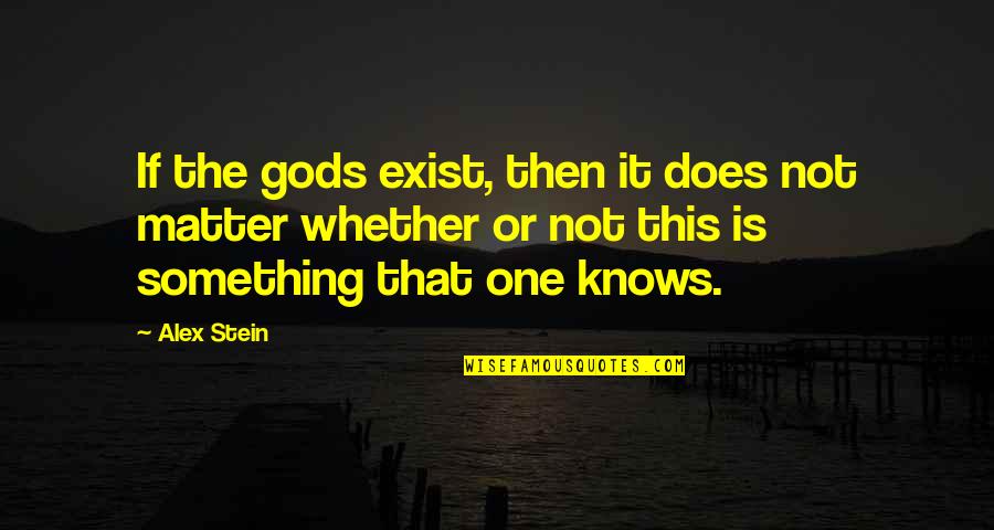 God Does Not Exist Quotes By Alex Stein: If the gods exist, then it does not