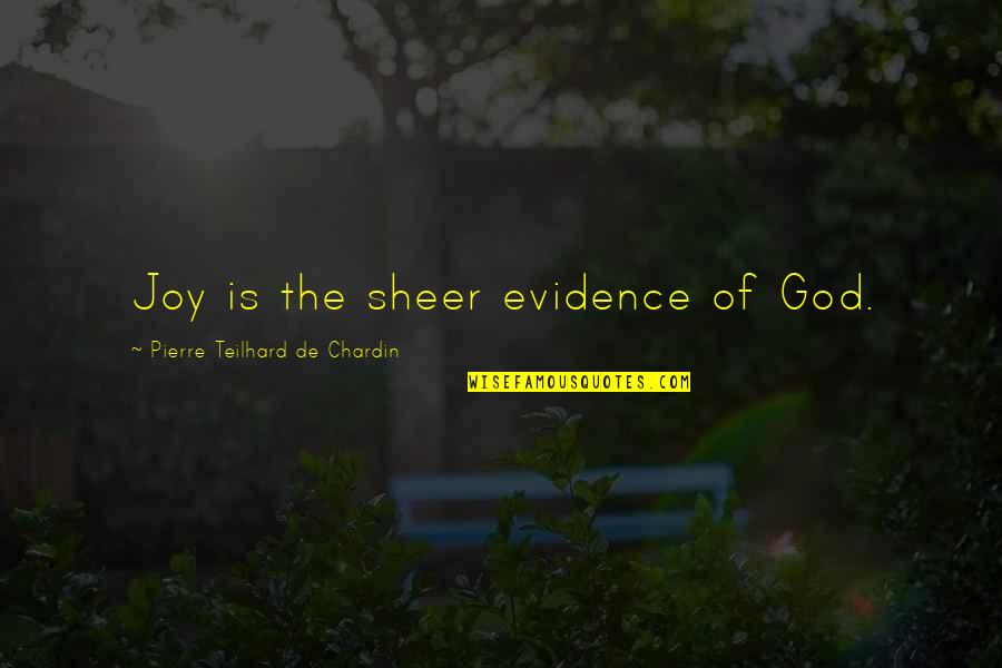 God Evidence Quotes By Pierre Teilhard De Chardin: Joy is the sheer evidence of God.